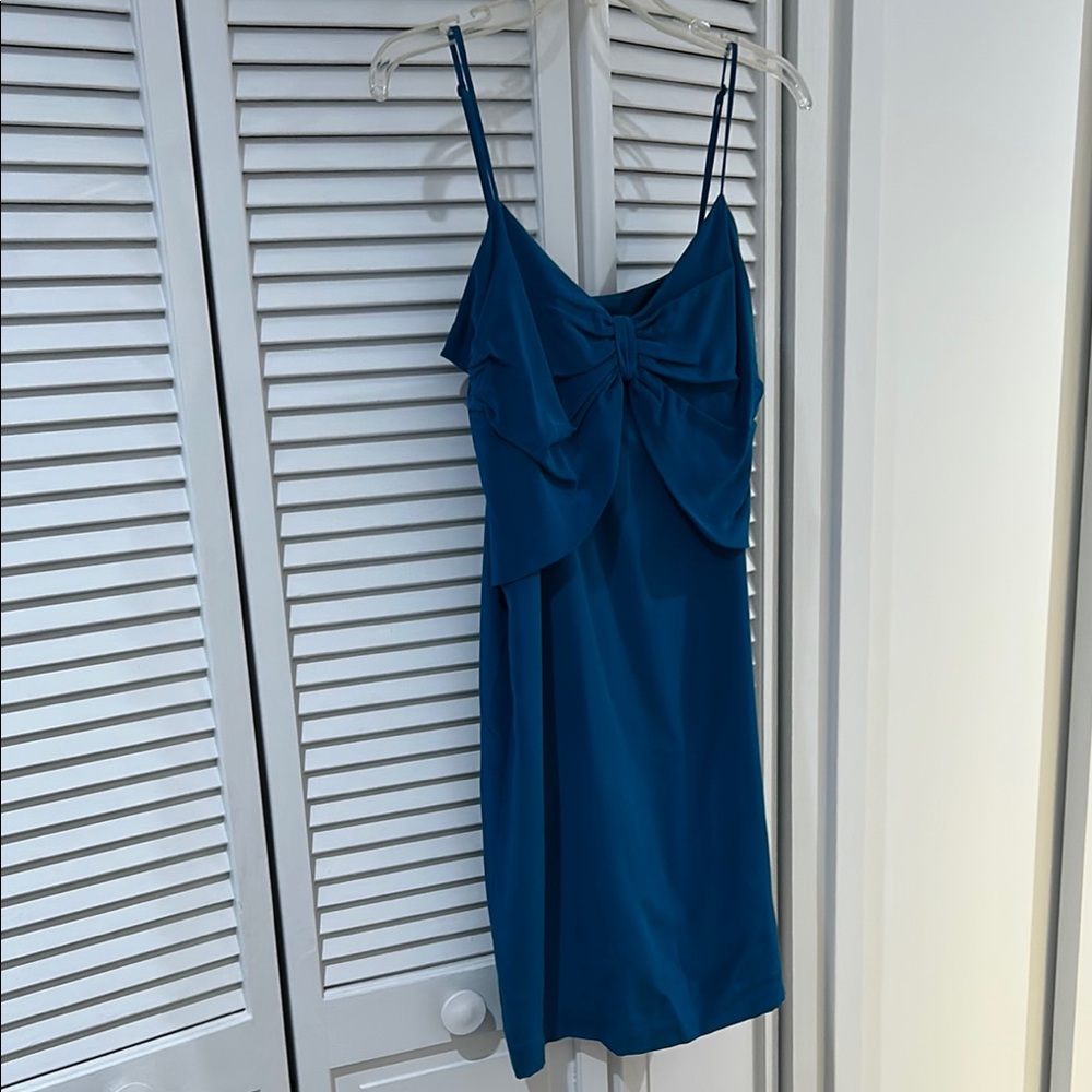Elegant Turquoise Silk Slip Dress